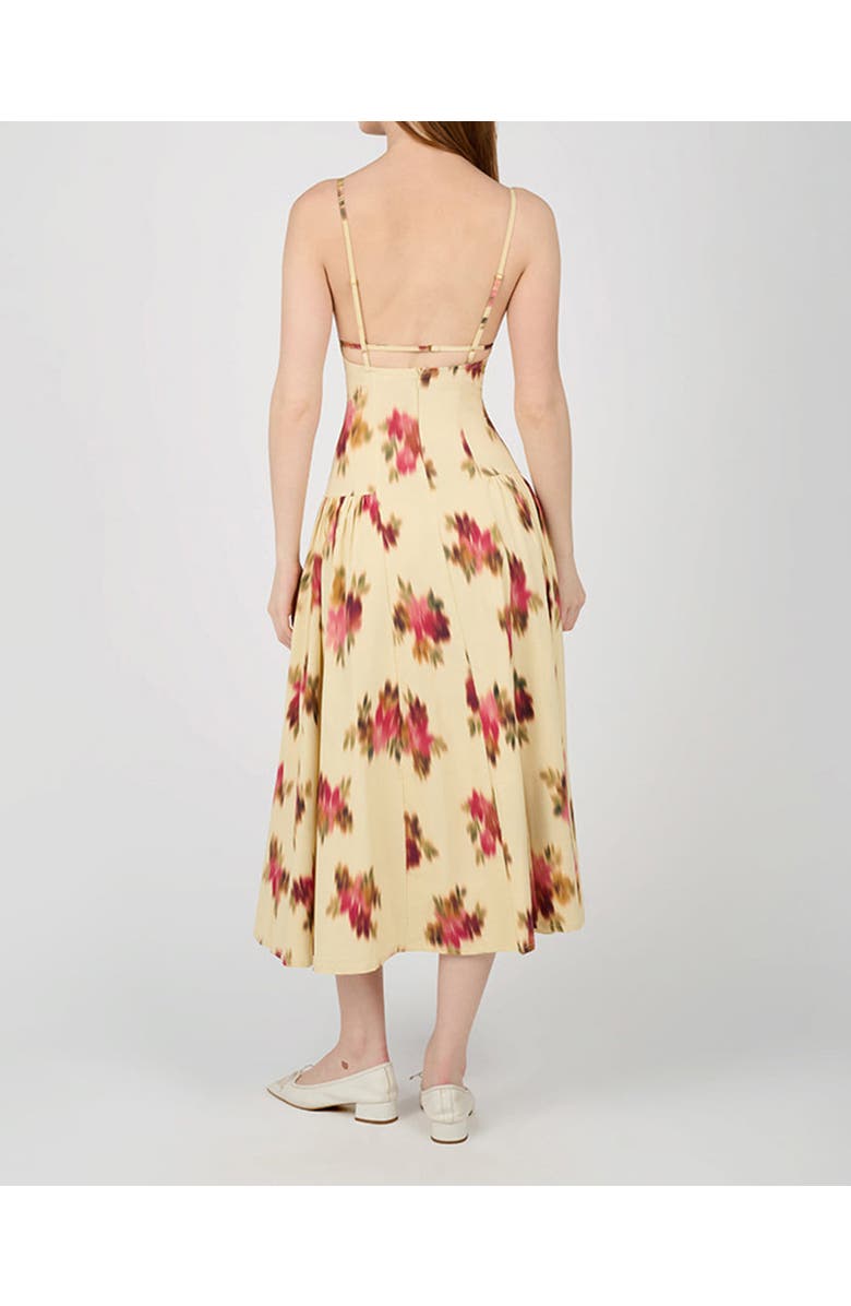 WeWoreWhat Blurred Floral Flare Panel Midi Dress, Alternate, color, Sand Multi