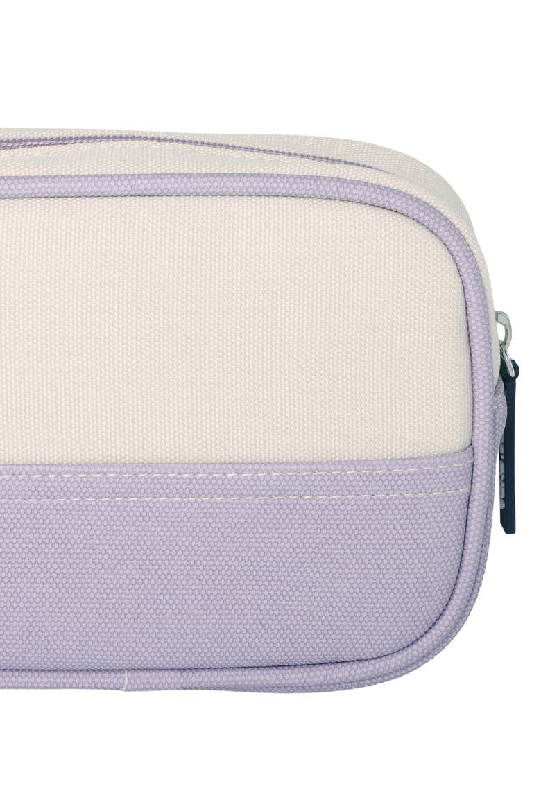Medium Rectangular Dopp Kit for Travel, Striped Canvas Toiletry Bag with Top Zip, Alternate, color, Lilac