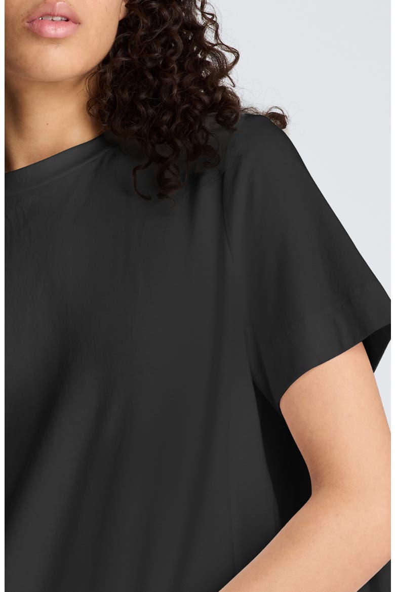 High/Low Pleat Back Top, Alternate, color, BLACK