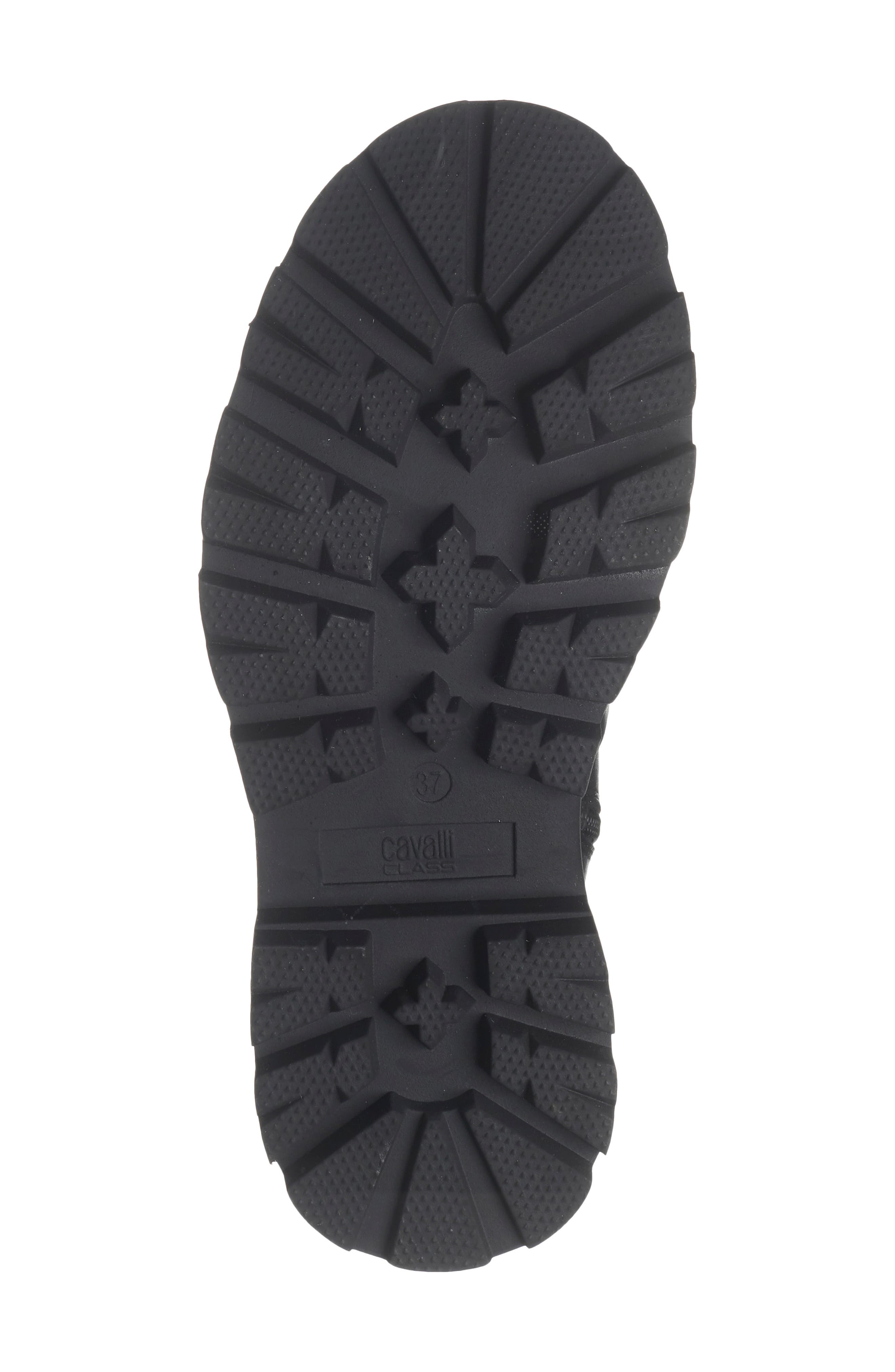 Roberto Cavalli Lug Platform Motorcycle Boot, Alternate, color, Black