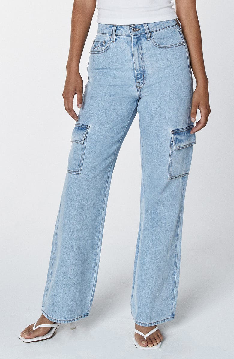 Unpublished Jolene High Waist Flare Leg Cargo Jeans, Main, color, 