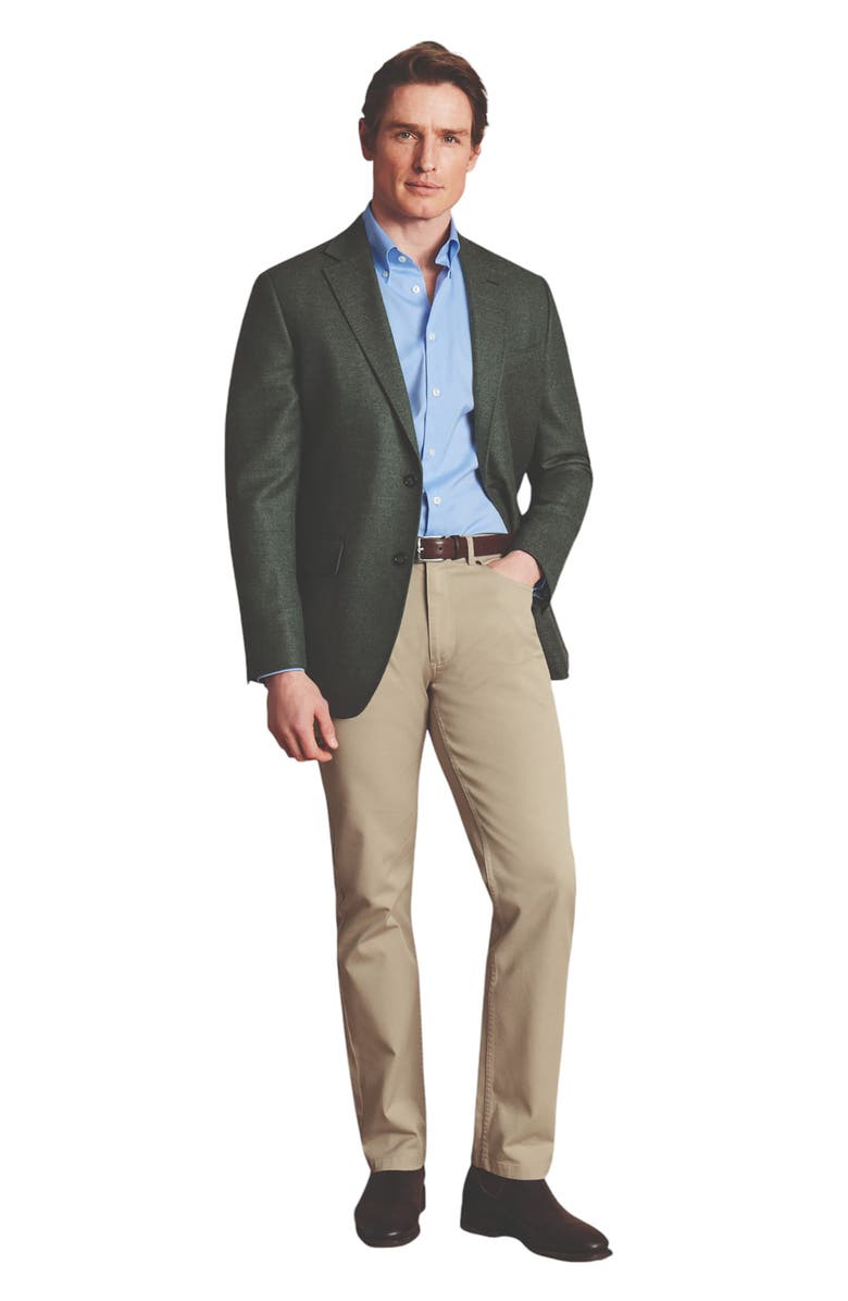 Charles Tyrwhitt Twill Wool Texture Slim Fit Jacket, Alternate, color, Sage Green