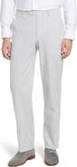 Berle Flat Front Stripe Cotton Seersucker Pants