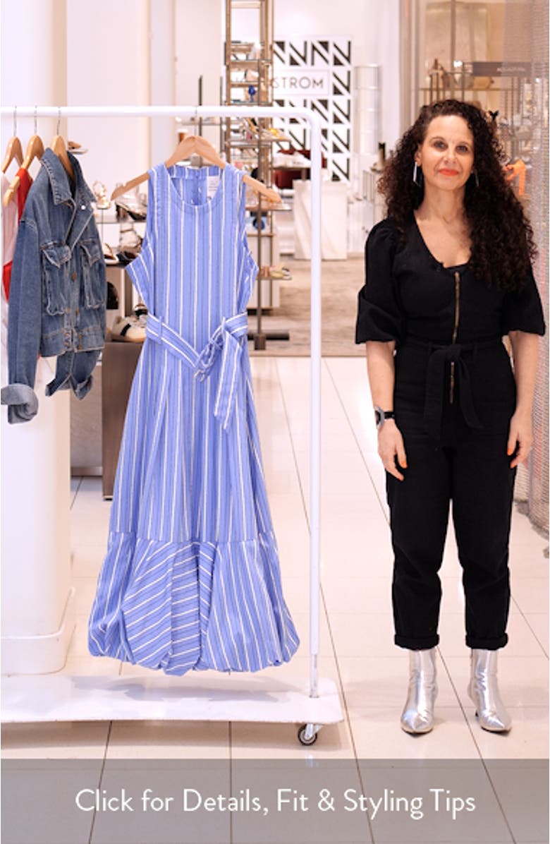 Hailey Directional Stripe Sleeveless Dress, sales video thumbnail