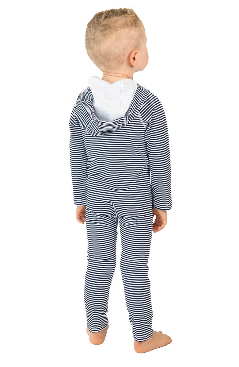 Lake Label Kids' Stripe Long Sleeve Full Body Hooded Swimsuit, Alternate, color, 