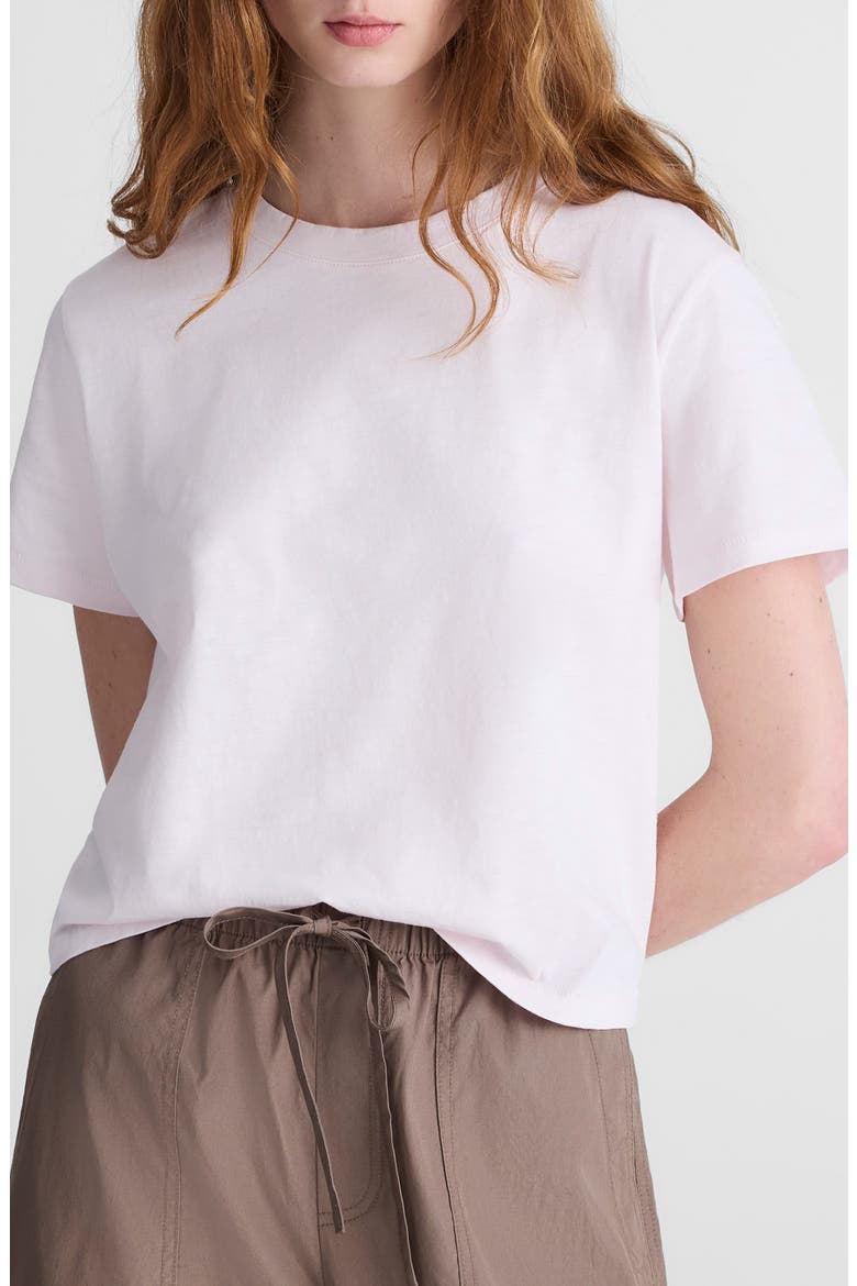 Boxy Crop Cotton Slub T-Shirt, Main, color, PALE PINK