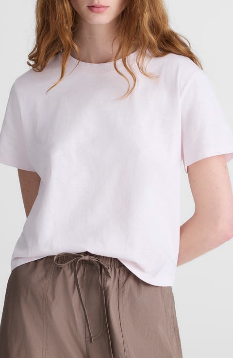 Boxy Crop Cotton Slub T-Shirt