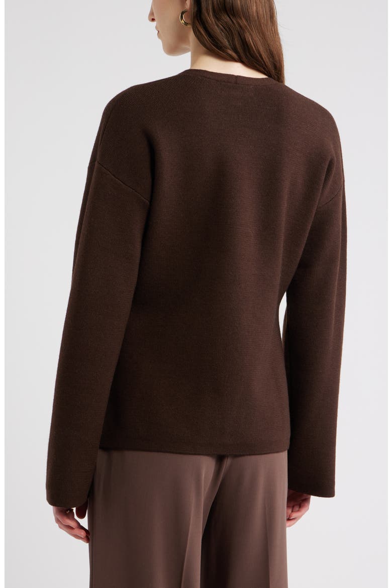 Double Breasted Merino Wool Blend Cardigan, Alternate, color, BROWN COFFEE