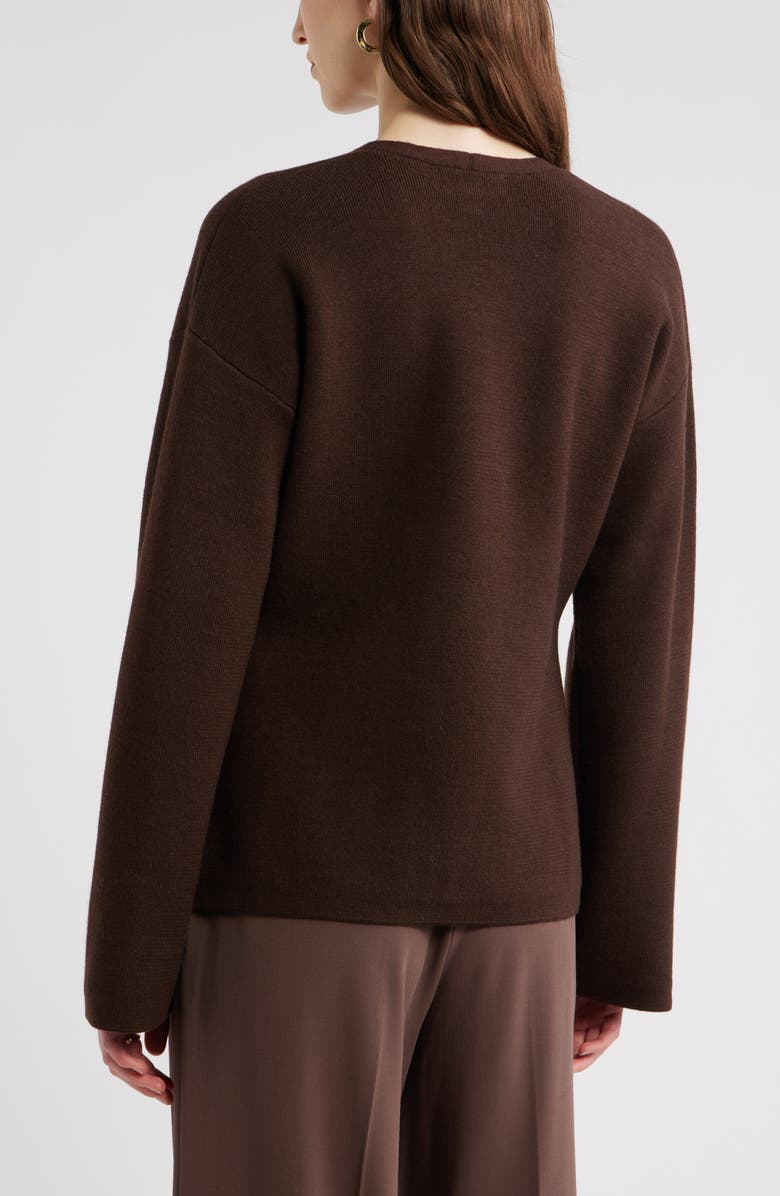 Nordstrom Double Breasted Merino Wool Blend Cardigan, Alternate, color, Brown Coffee