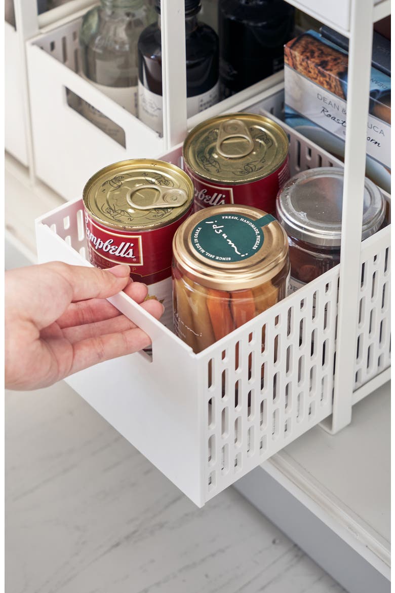 2-Tier Cabinet Storage Basket, Alternate, color, WHITE