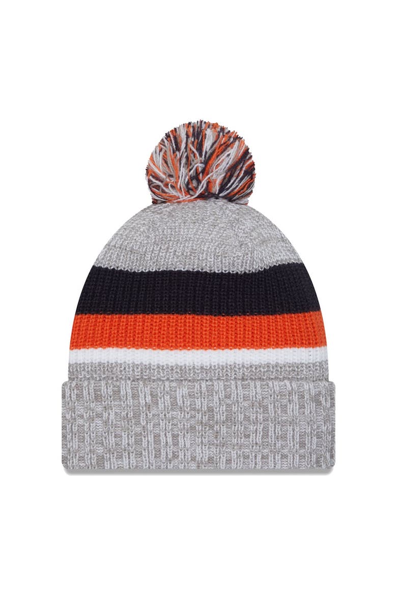 Men's New Era Heather Gray Chicago Bears Cuffed Knit Hat with Pom, Alternate, color, Heather Gray