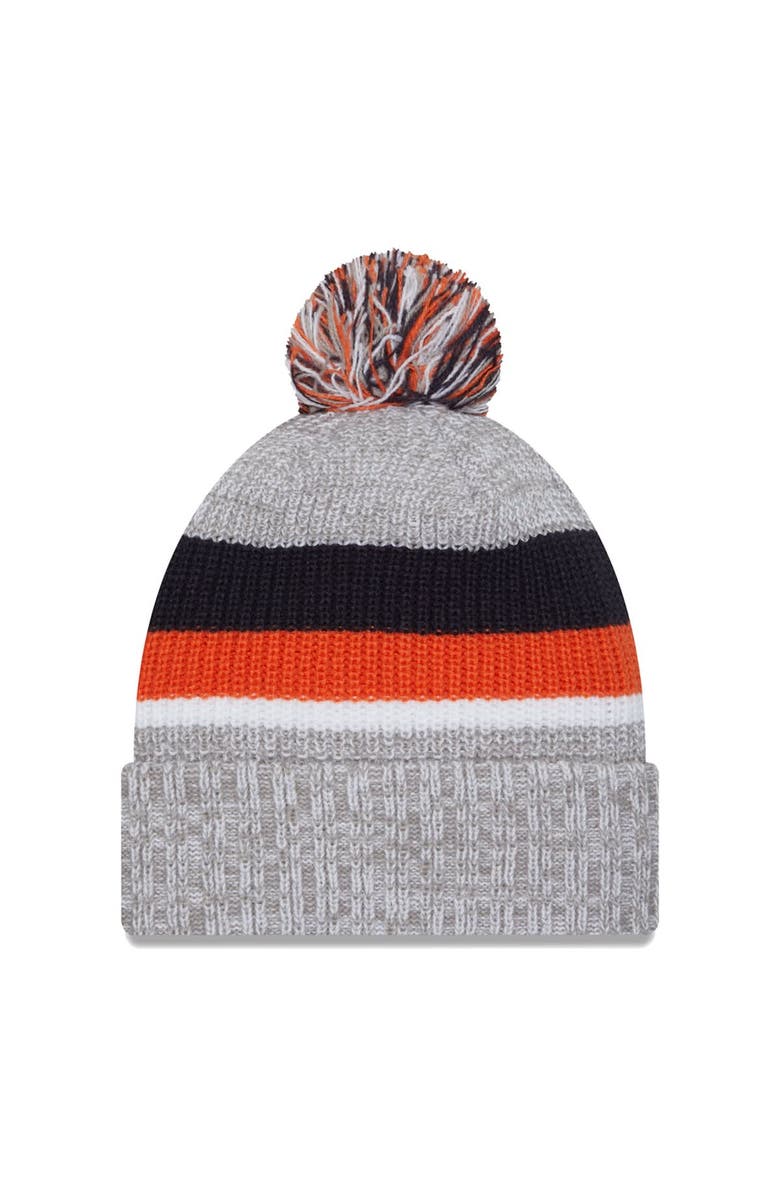 New Era Men's New Era Heather Gray Chicago Bears Cuffed Knit Hat with Pom, Alternate, color,