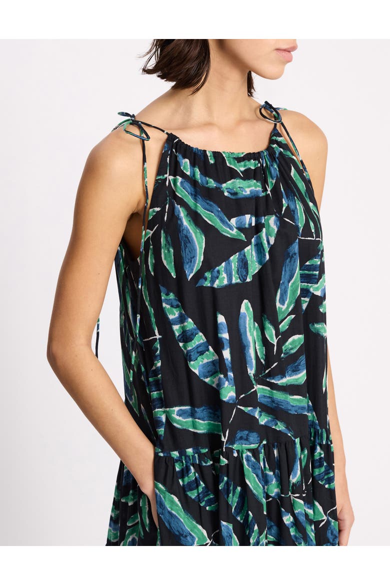 Painterly Palm Maxi Dress, Alternate, color, Black