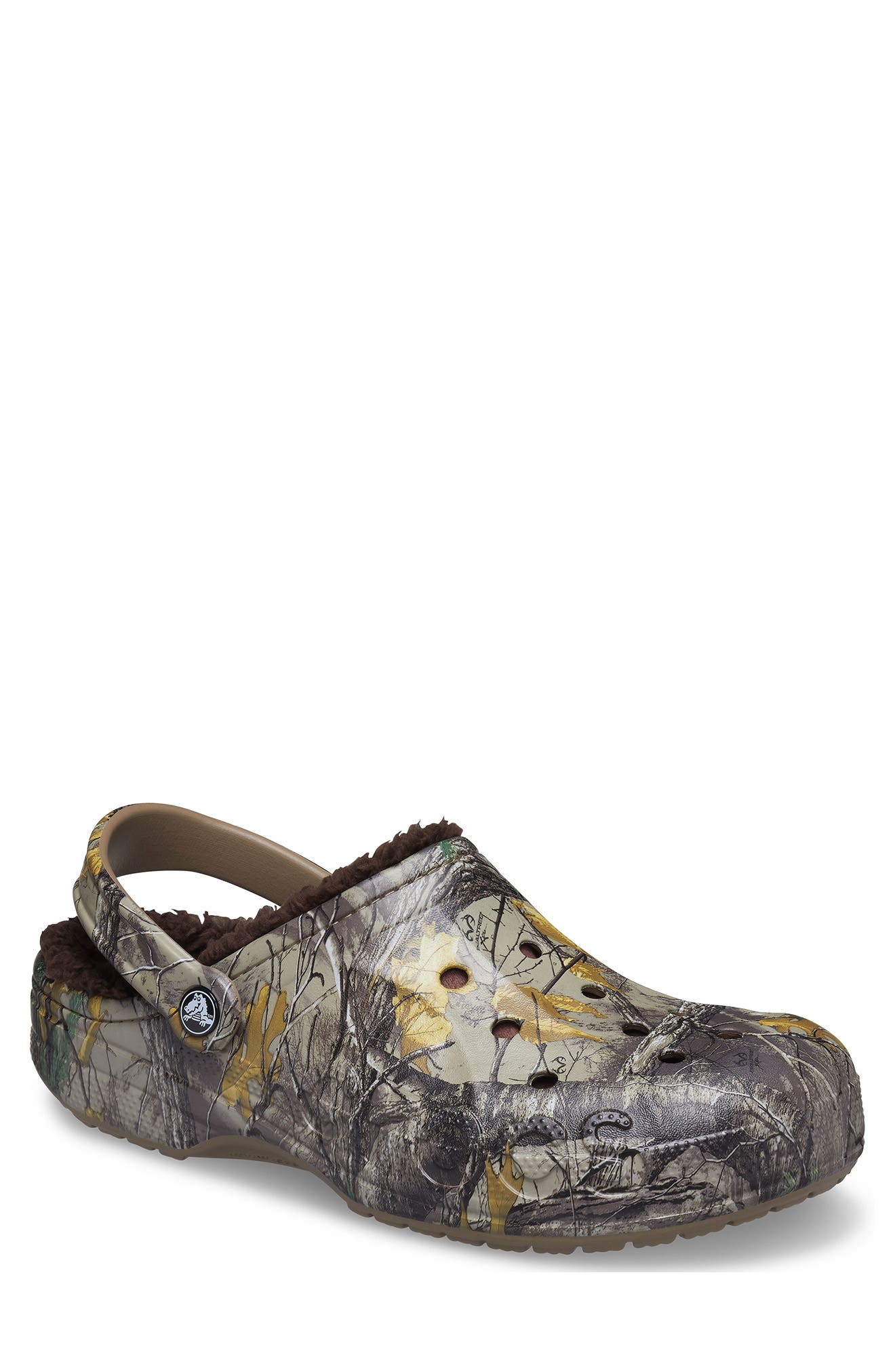 Baya Camo Faux Fur Lined Clog, Main, color, KHAKI/ESPRESSO