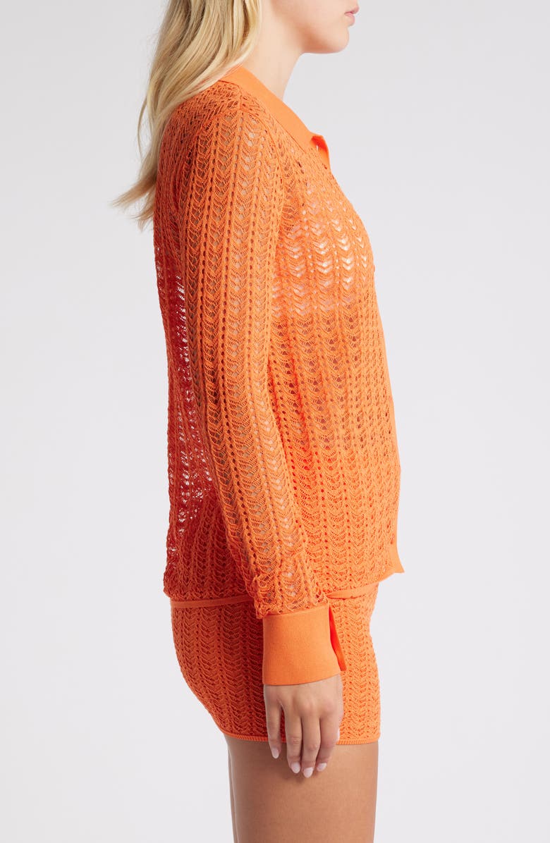 Mistress Rocks Pointelle Stitch Button-Up Shirt, Alternate, color,