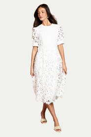 Coast Short Sleeve Lace Midi Dress