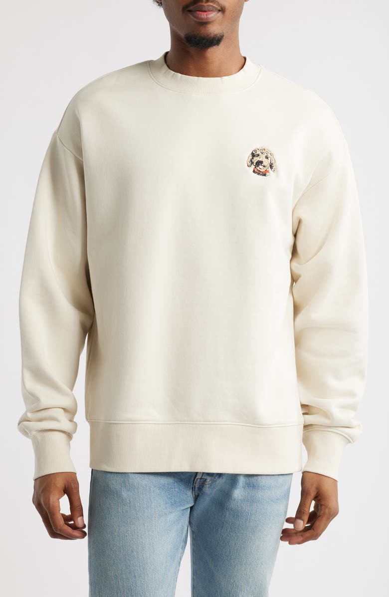 SANTO STUDIO Maple Embroidered Crewneck Sweatshirt, Main, color, 