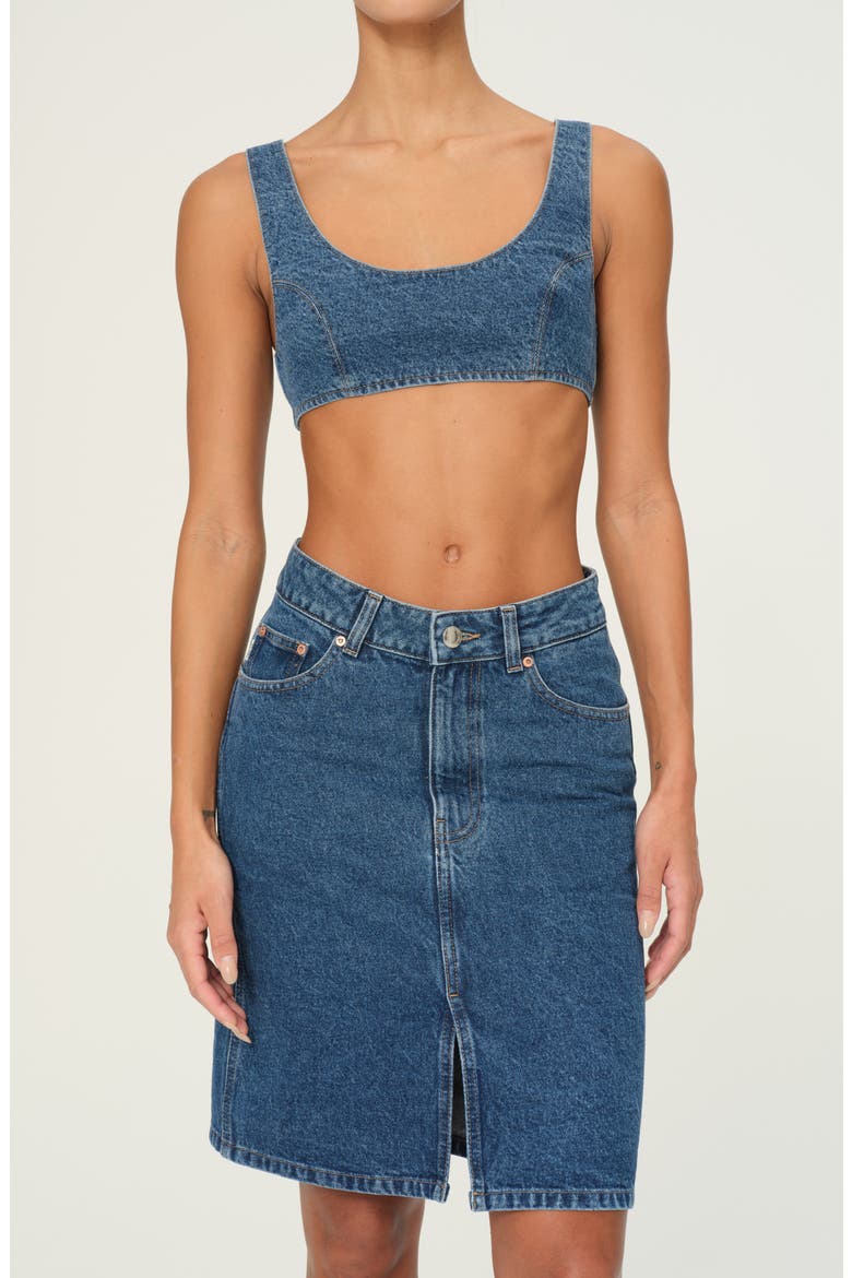 Lexie High Waist Denim Skirt, Alternate, color, NORTH BEACH