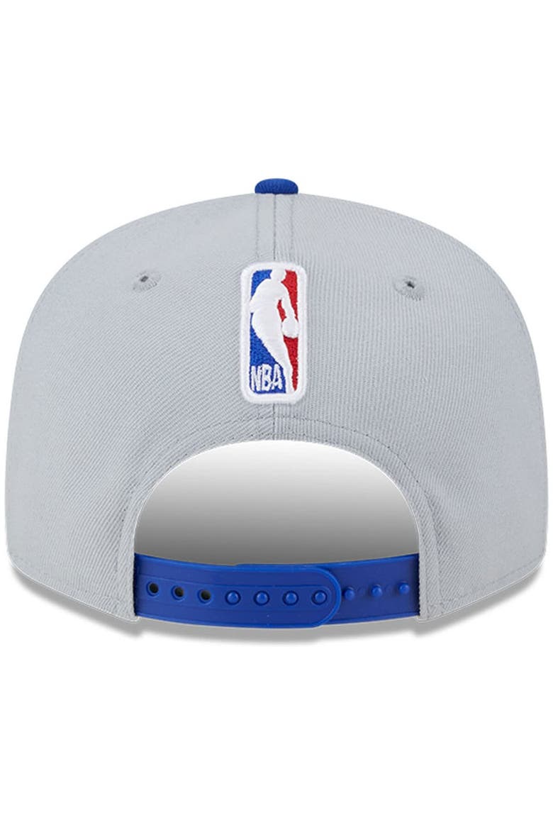 Men's New Era Gray/Royal Golden State Warriors Tip-Off Two-Tone 9FIFTY Snapback Hat, Alternate, color, Gray