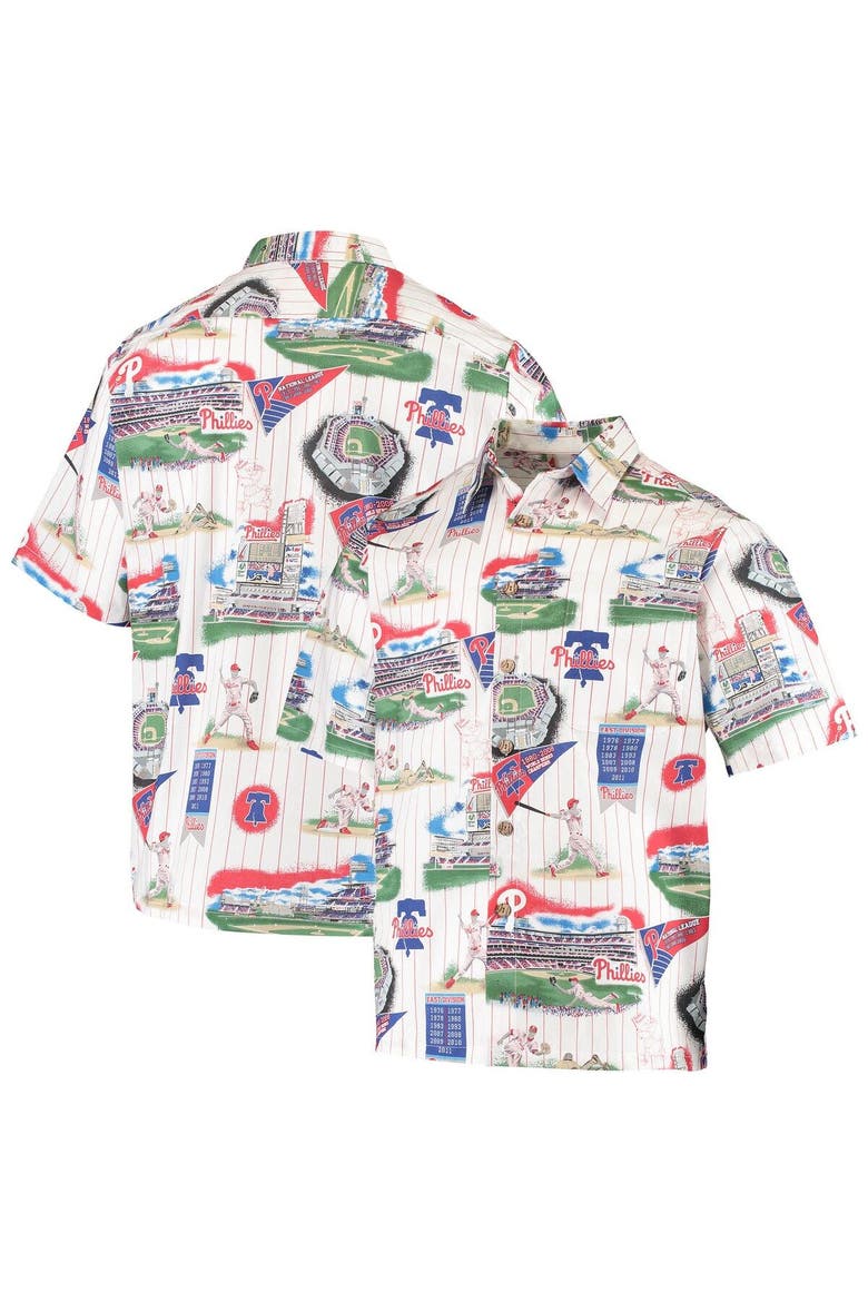 Men's Reyn Spooner White/Red Philadelphia Phillies Scenic Button-Up Shirt, Main, color, White