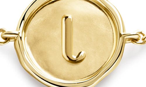 Monica Vinader Initial Stamp Charm Bracelet In 14kt Solid Gold L