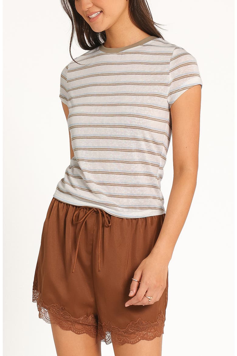 Billi Stripe Baby Tee, Alternate, color, BEIGE STRIPE