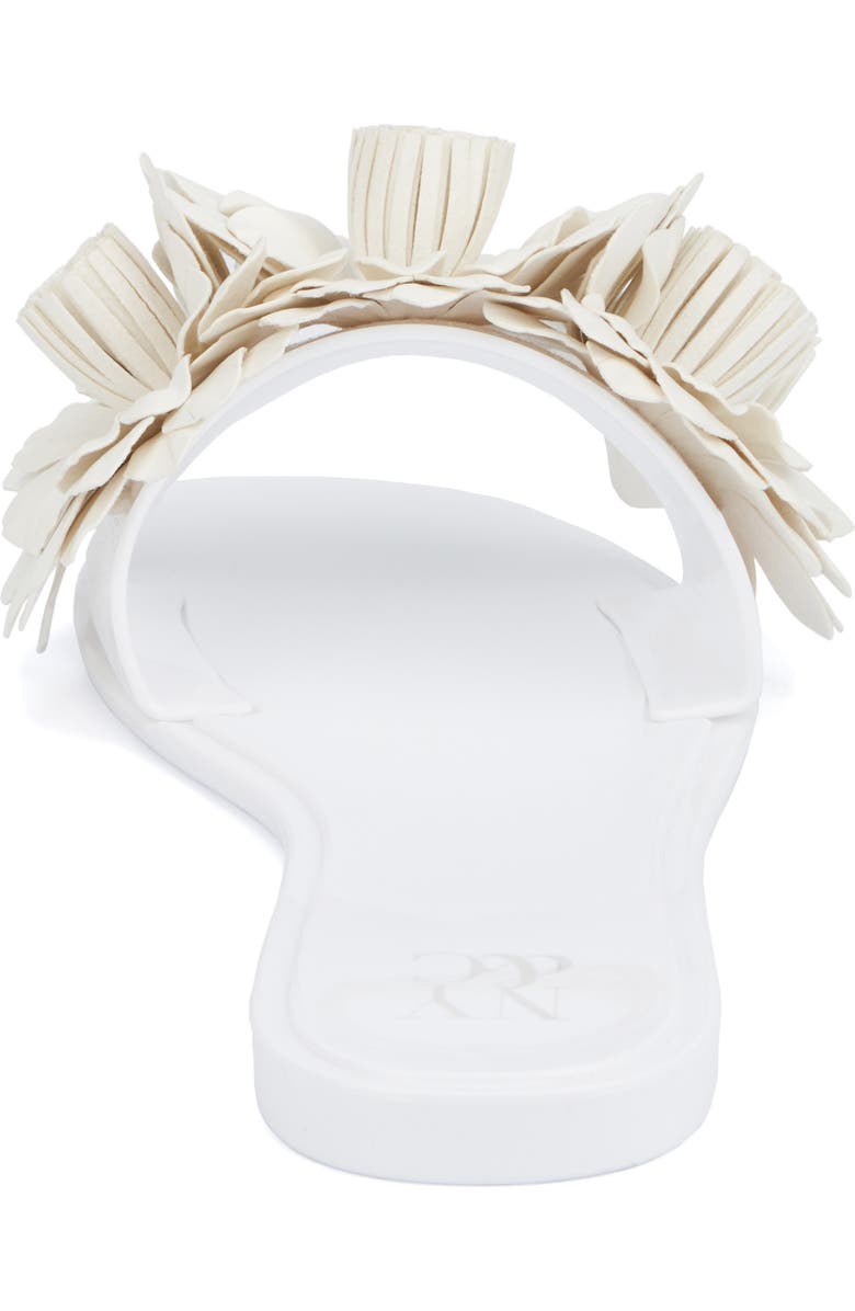 NEW YORK AND COMPANY Anella 3D Flower Slide Sandal, Alternate, color, White