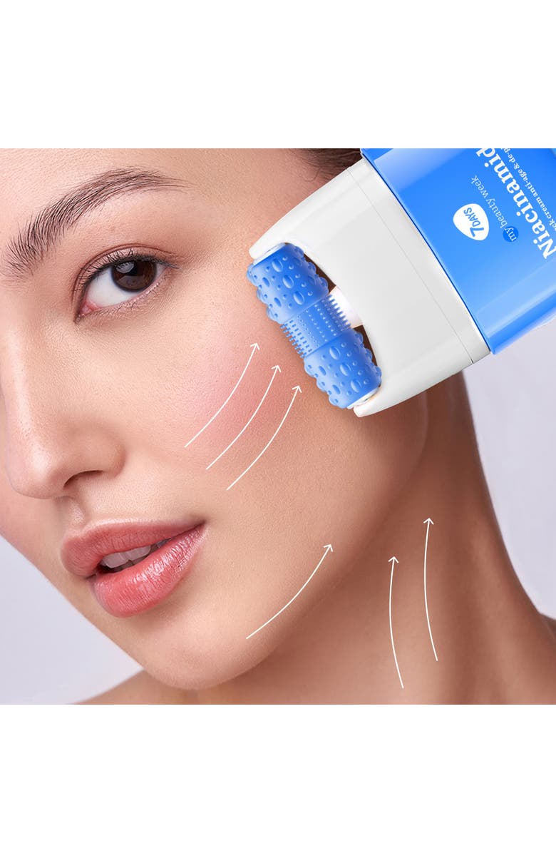 7DAYS Face Moisturizer with Niacinamide for Brightening & Smoothing with 3D Massage Applicator, Alternate, color, White