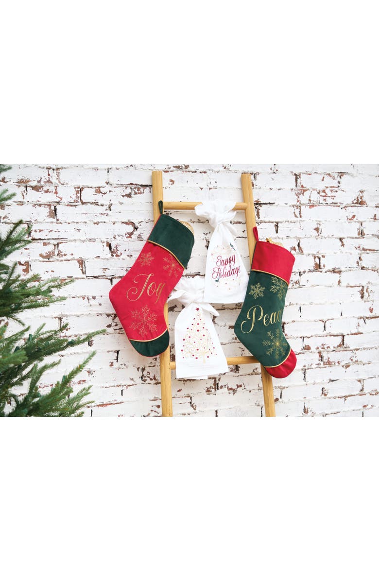 C&F Home Christmas Tree Swirl 100% Cotton Waffle Weave Dishtowel, Alternate, color, Gold