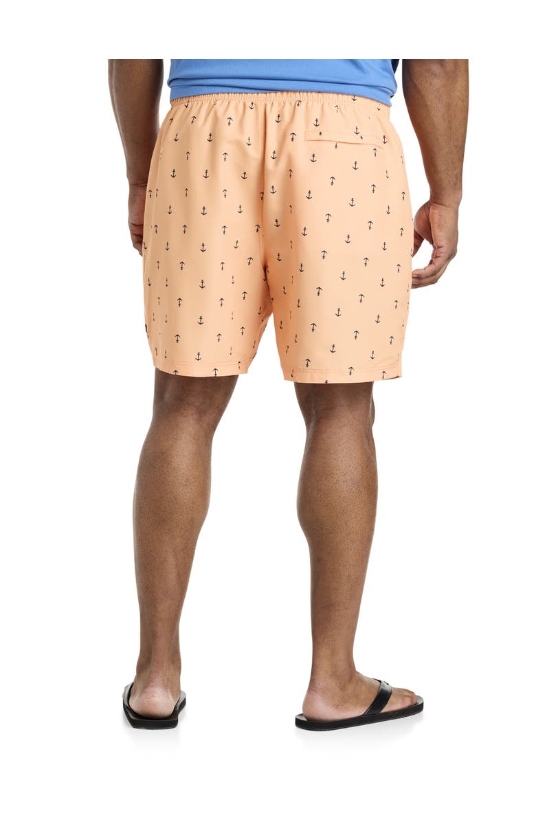 Nautica Big & Tall Anchor Print Swim Trunks, Alternate, color, 