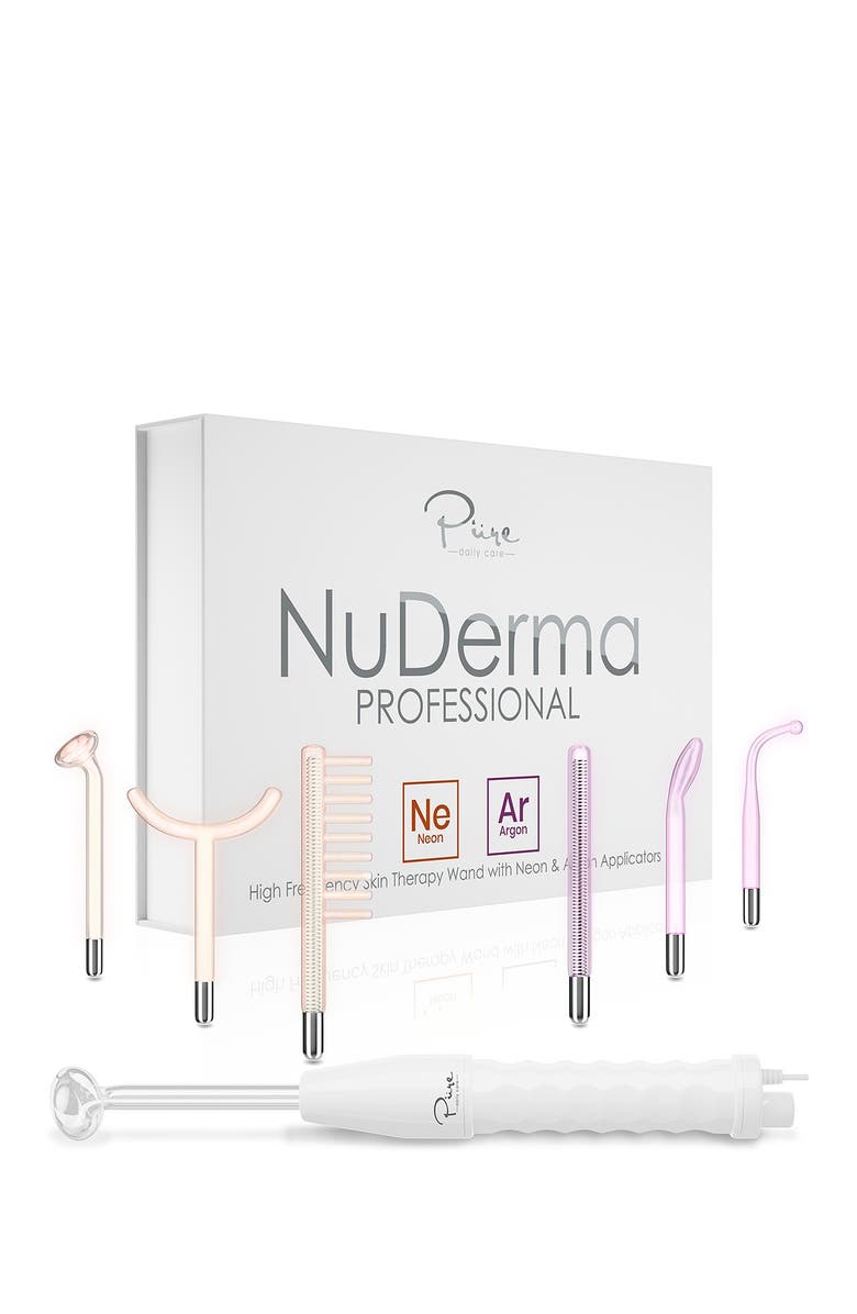 PURE DAILY CARE NuDerma Professional Skin Therapy Wand - Portable Handheld High Frequency Skin Therapy Machine with 6 Neon & Argon Wands, Alternate, color, 