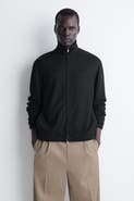 COS Jersey Mock-Neck Zip-Up Blouson Jacket