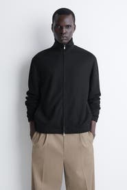 COS Jersey Mock-Neck Zip-Up Blouson Jacket