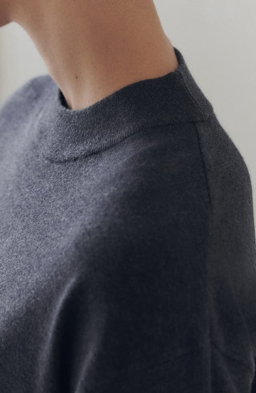 Mango Crewneck Maternity Sweater In Charcoal