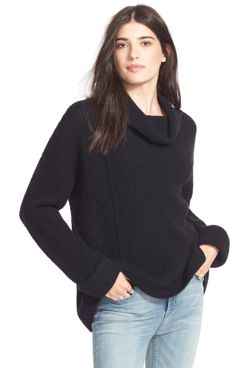 'Sidewinder' Wool Pullover, Main, color, BLACK