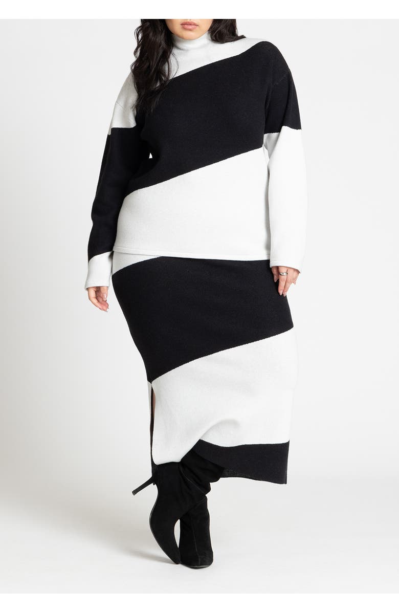 ELOQUII Diagonal Stripe Sweater, Alternate, color, 