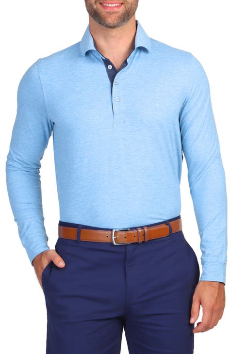 Brushed Mélange Long Sleeve Polo