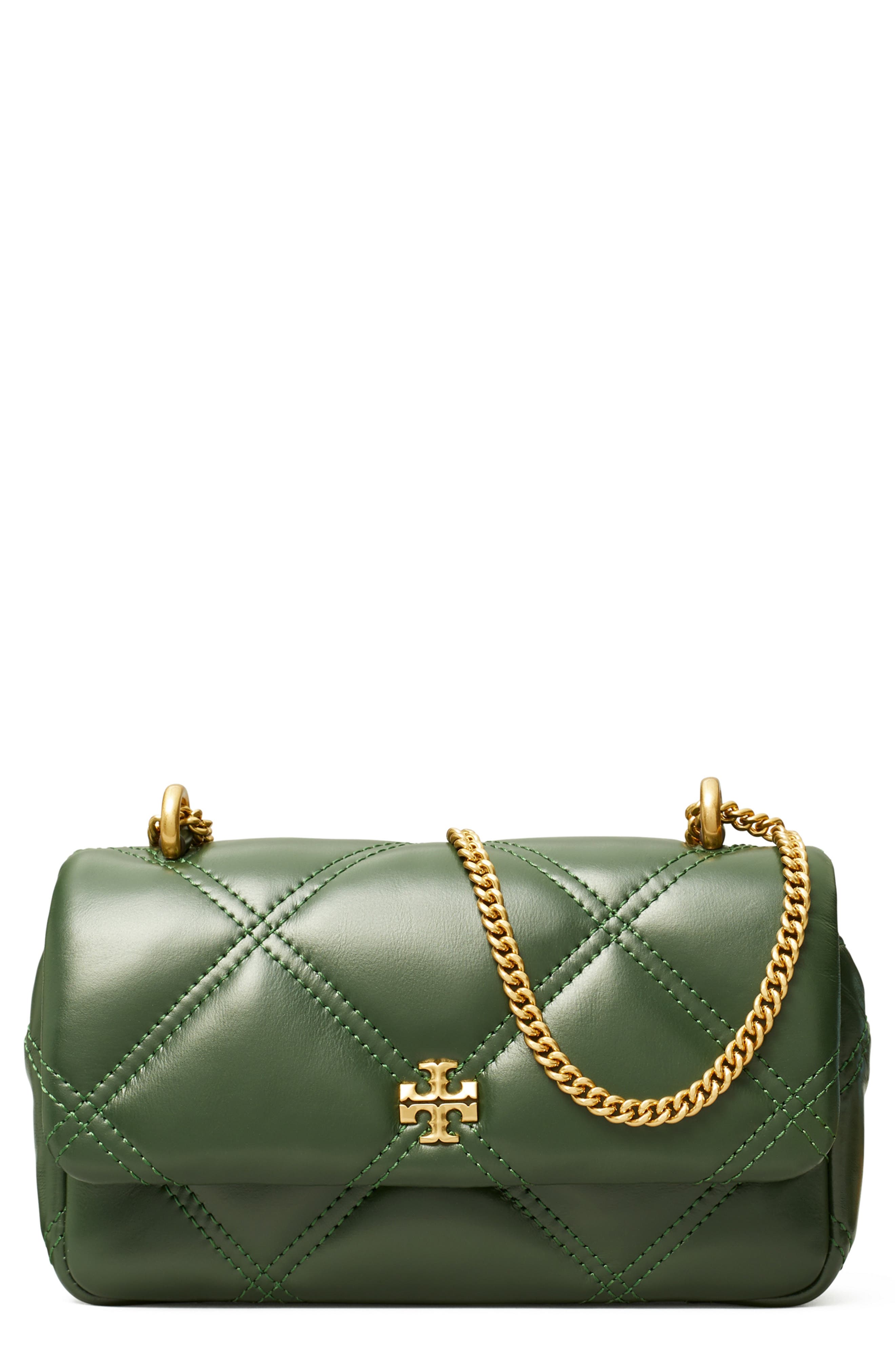 Tory Burch Mini Kira Diamond Quilted Leather Crossbody Bag, Main, color, 