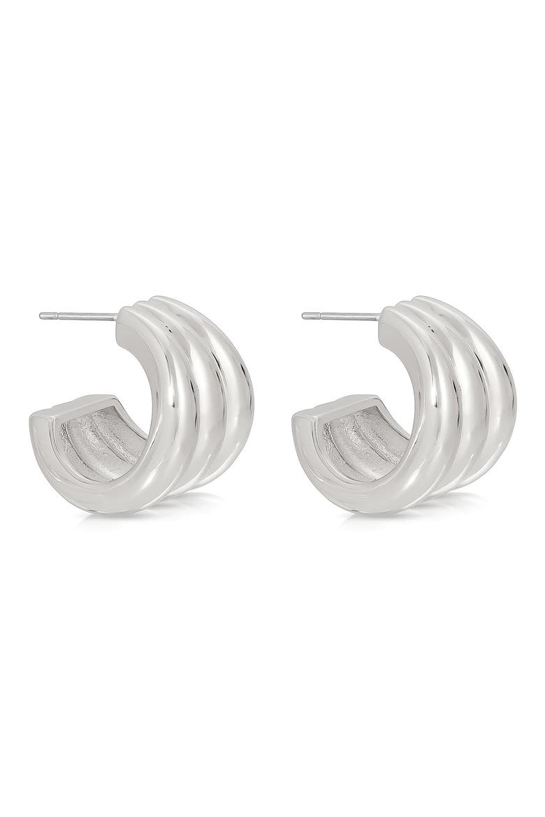 Rooted Vines Medium Hoop Earrings, Alternate, color, SILVER