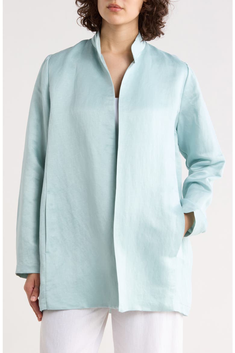 Long Linen & Silk Jacket, Main, color, POOL