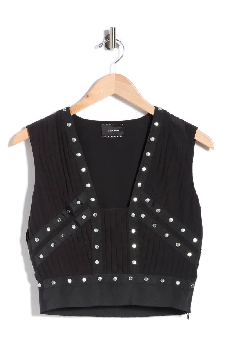 Studded Crop Tank, Alternate, color, BLACK