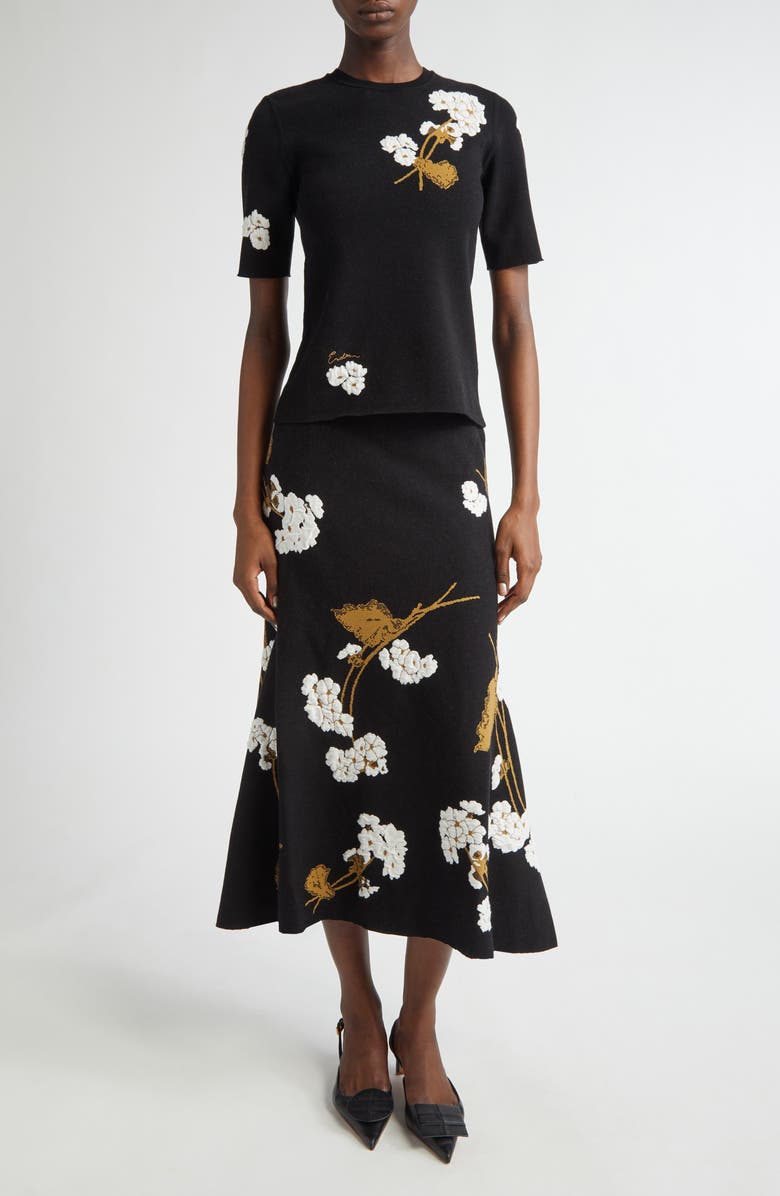 Erdem Floral Jacquard Knit Top, Alternate, color, 
