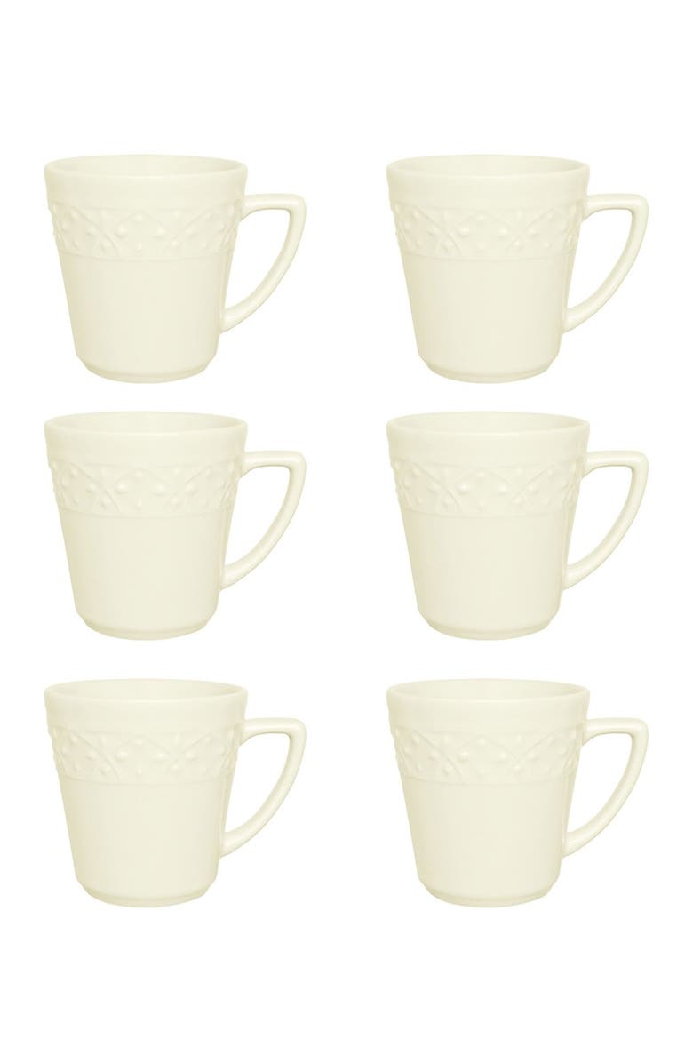 MANHATTAN COMFORT Mendi 6 Mugs 12.17 oz. - Ivory, Alternate, color, Ivory