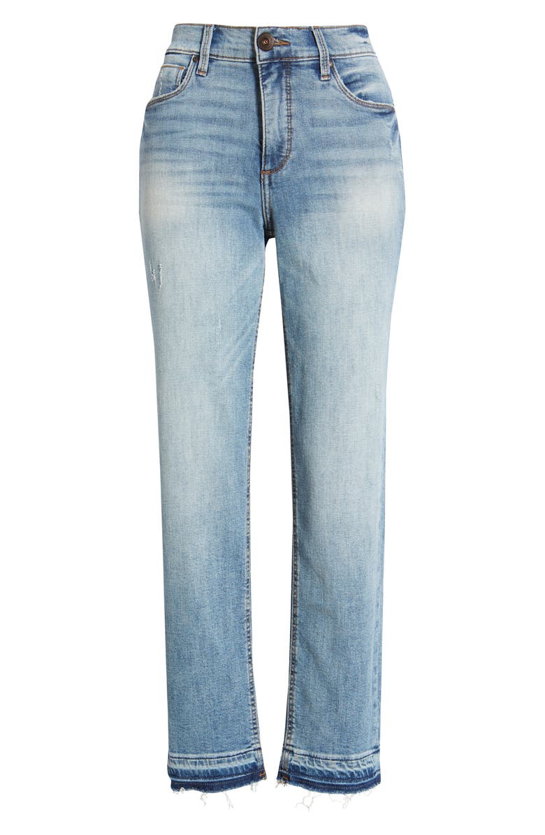 Whetherly Brandon High Waist Release Hem Ankle Straight Leg Jeans, Alternate, color, 