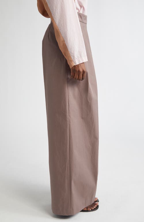Dries Van Noten Pleated Cotton Wide Leg Pants In Neutral