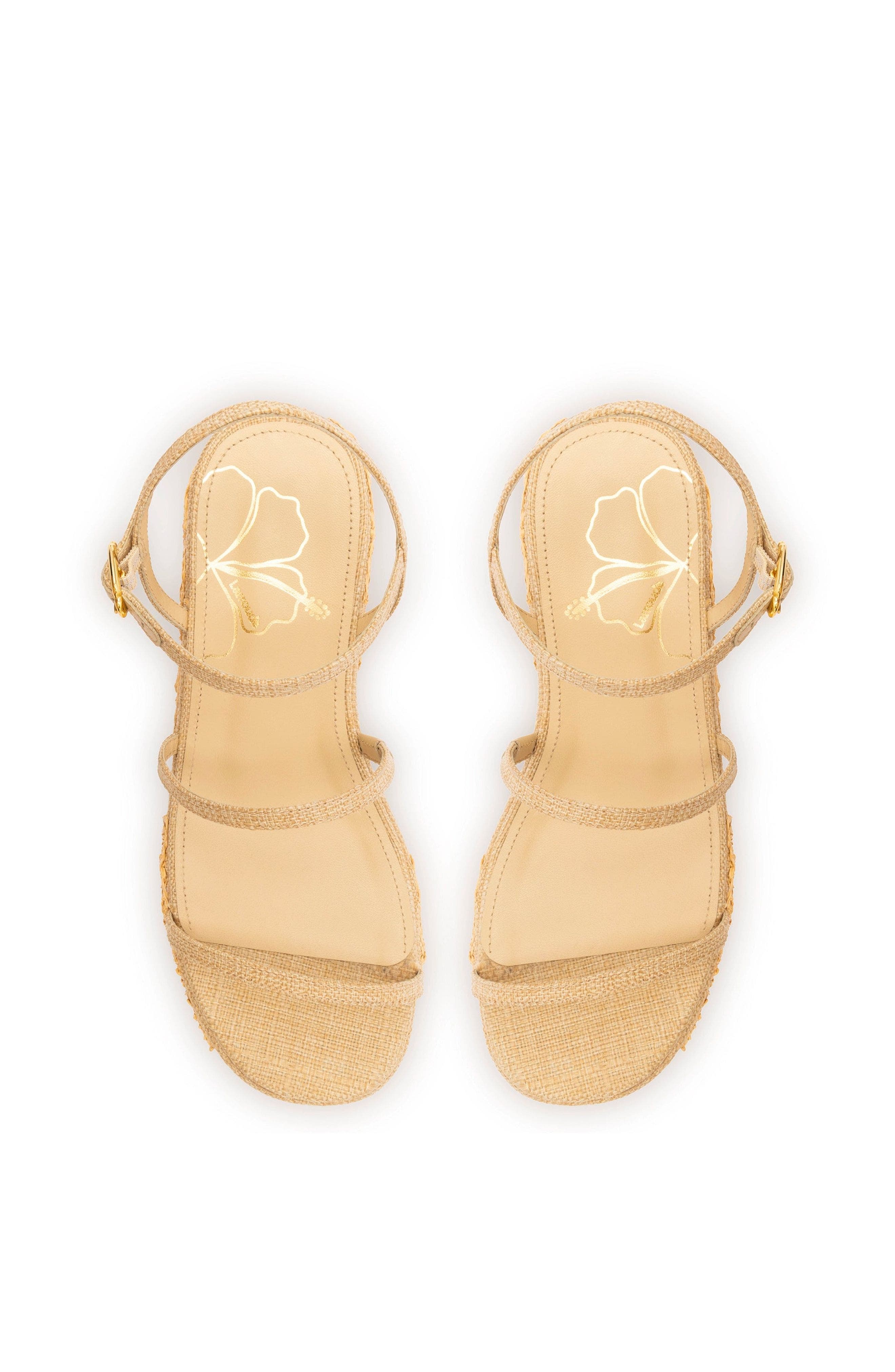 Larroudé Gio Flatform Sandal, Alternate, color, Beige