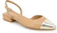 Kenneth Cole New York Cayla Slingback Half d'Orsay Pointed Cap Toe Pump