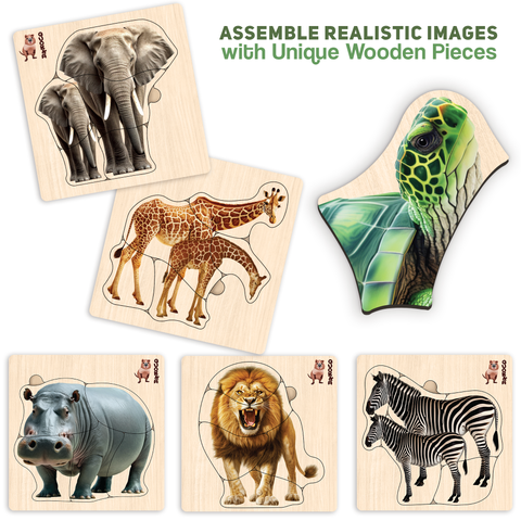 Wooden Montessori Puzzle Set for Toddlers