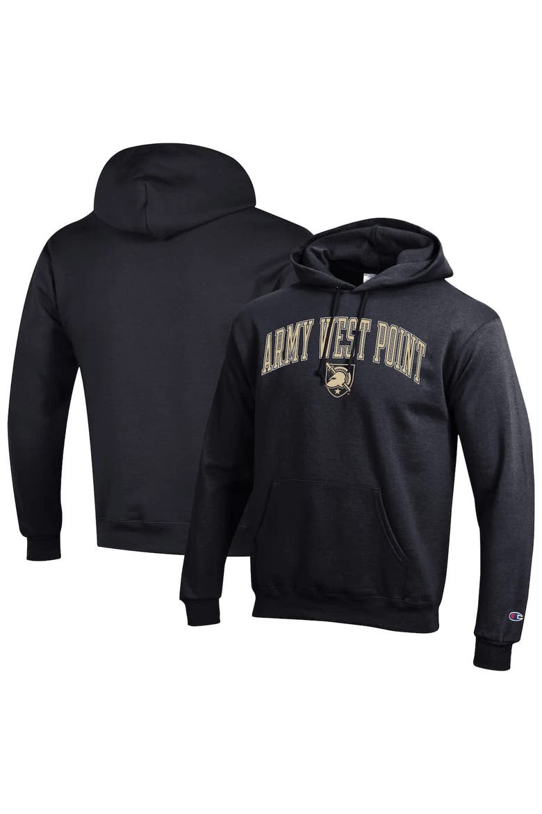 Men's Champion  Black Army Black Knights Arch Over Logo Pullover Hoodie, Main, color, Black
