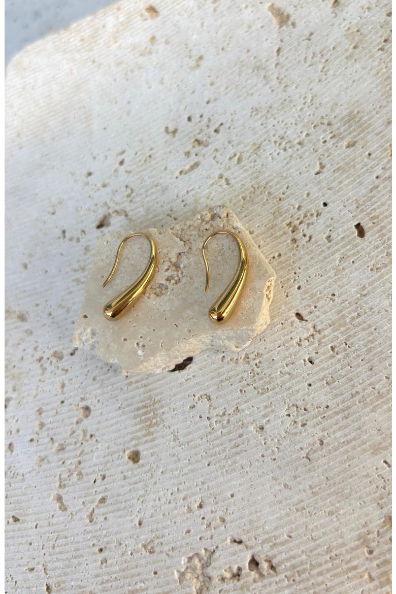 Teardrop Wire Earrings, Alternate, color, GOLD